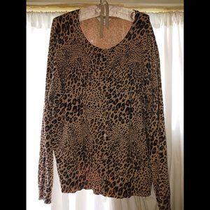 Time and Tru Plus Size Cardigan sweater Leopard Cheetah XXL